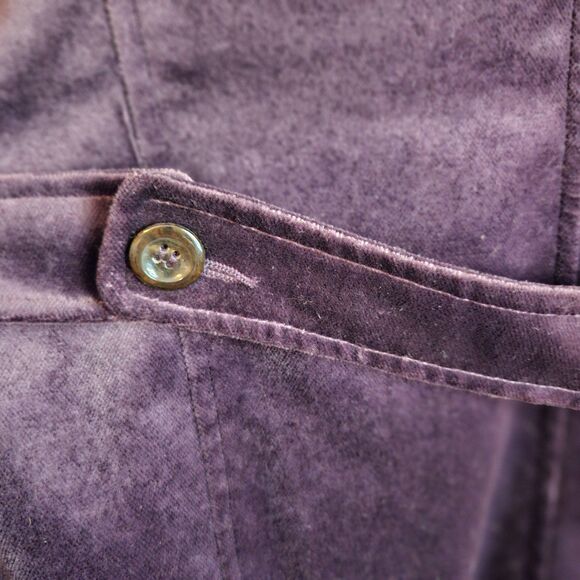 Liz Claiborne Y2K Double Breasted Velvet Coat in Eggplant - Size PS - Picture 10 of 13